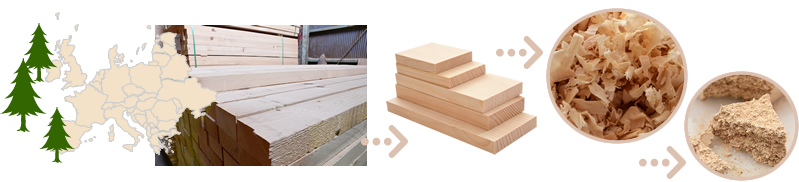 輸入した木材は余すことなく商品化することでサスティナビリティを実現していきます